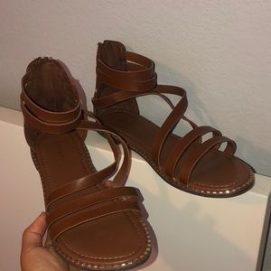 Brown strapped sandals